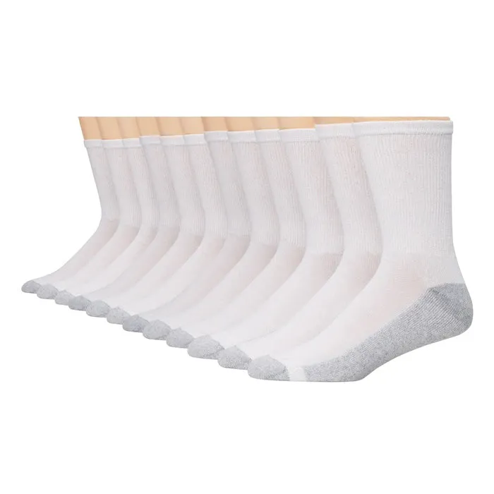 12-Pack Double Tough Men's Crew Socks 121522