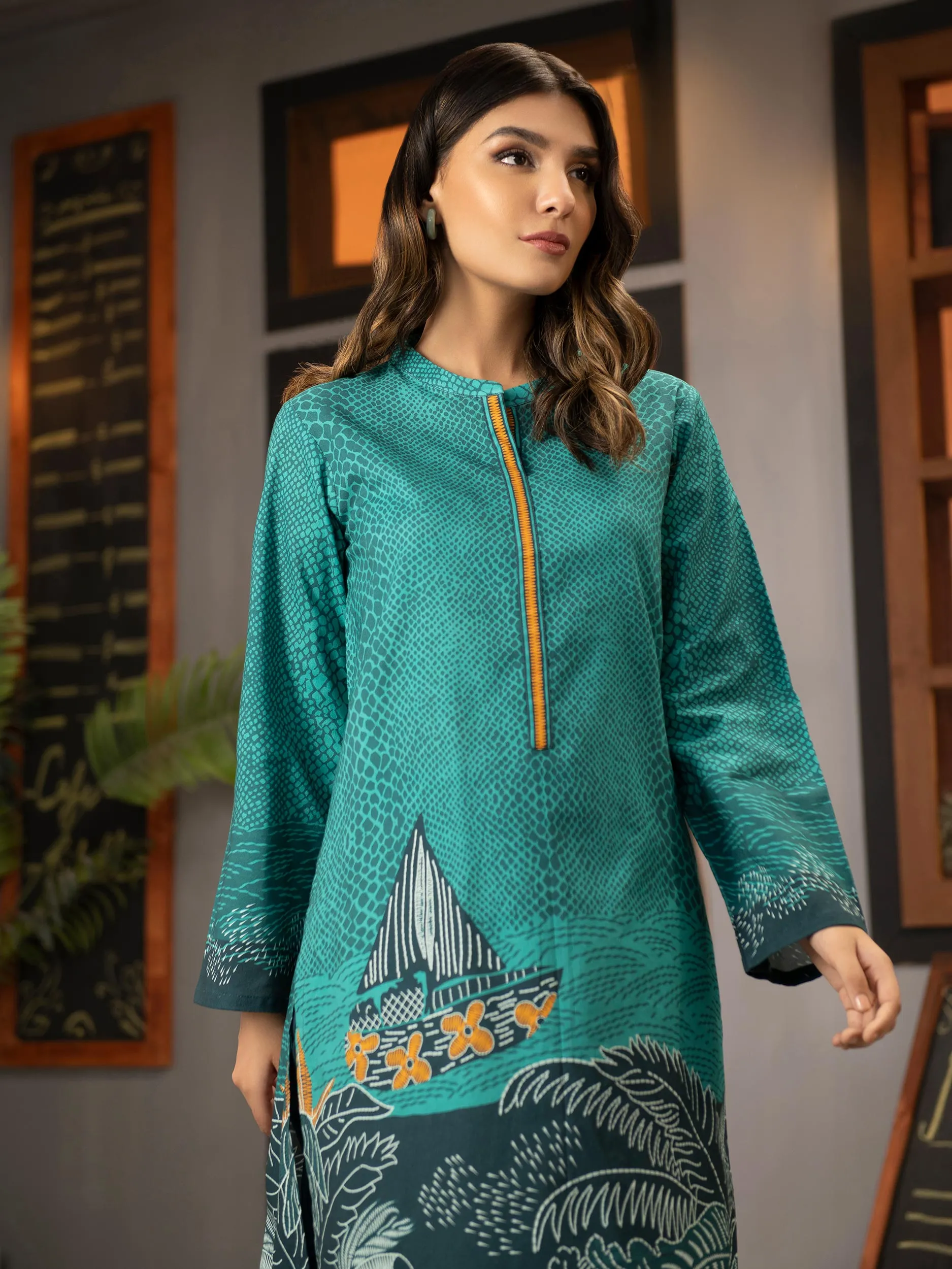 2 Piece Khaddar Suit-Printed (Unstitched)