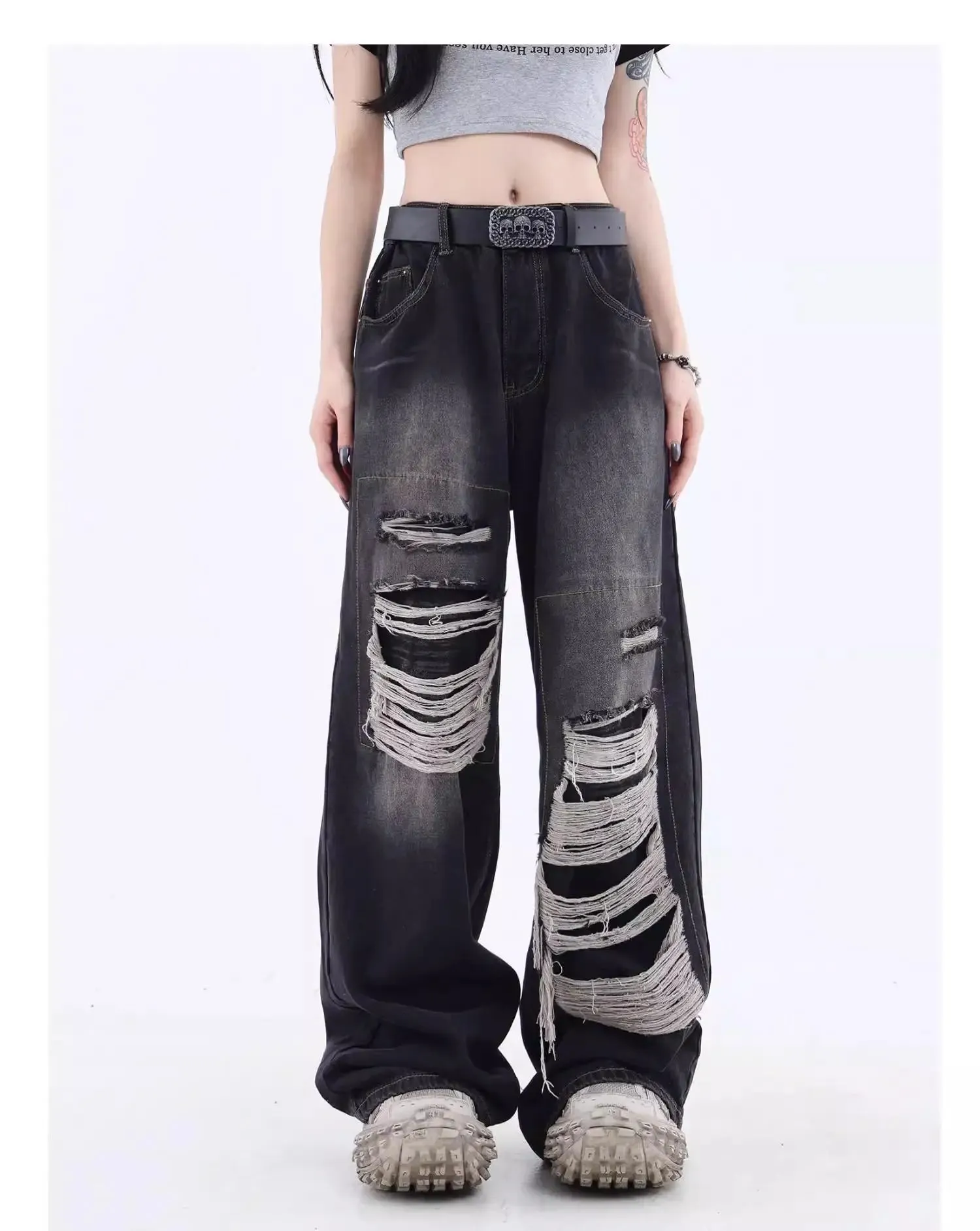 2024 Loose Casual Trend Streetwear Women's Denim Pants Jeans