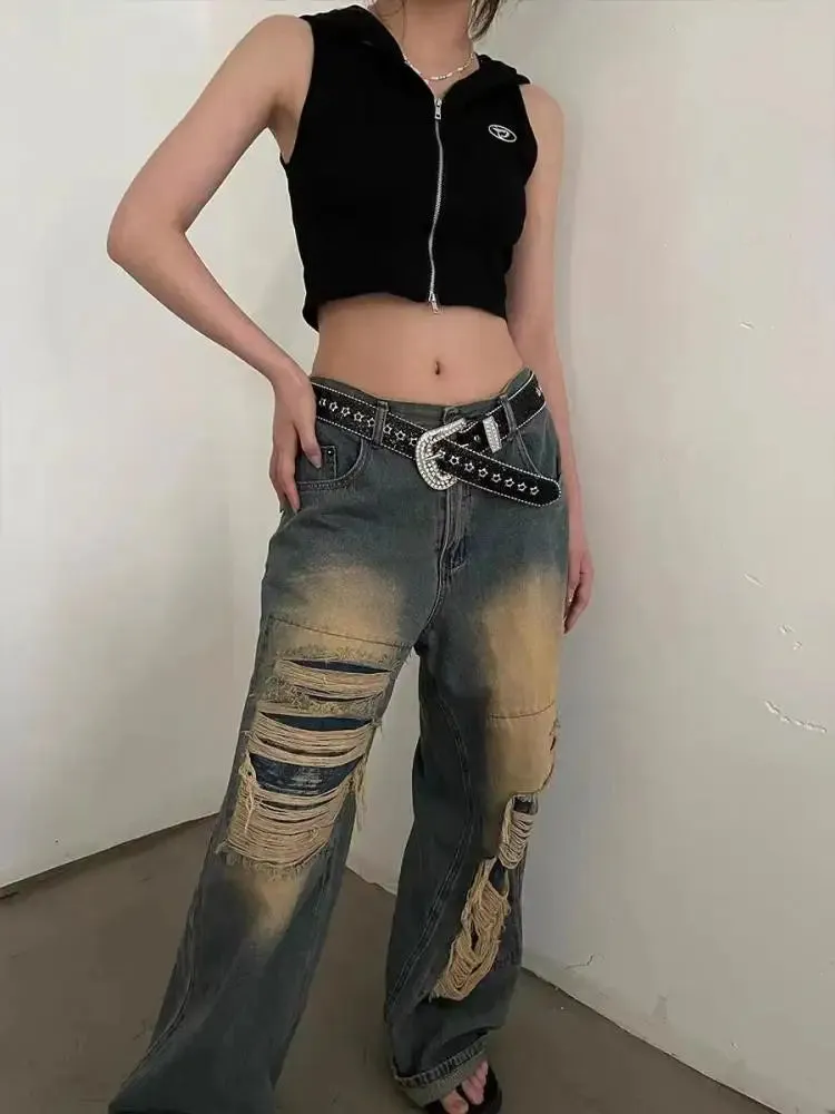 2024 Loose Casual Trend Streetwear Women's Denim Pants Jeans