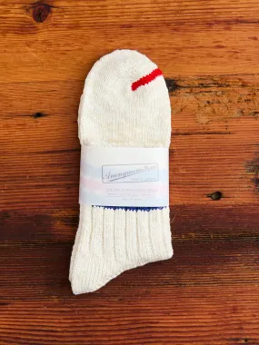 3 Line Quarter Length Sock in Off White