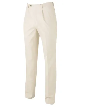 Beige Pleat Front Stretch Classic Fit Chinos