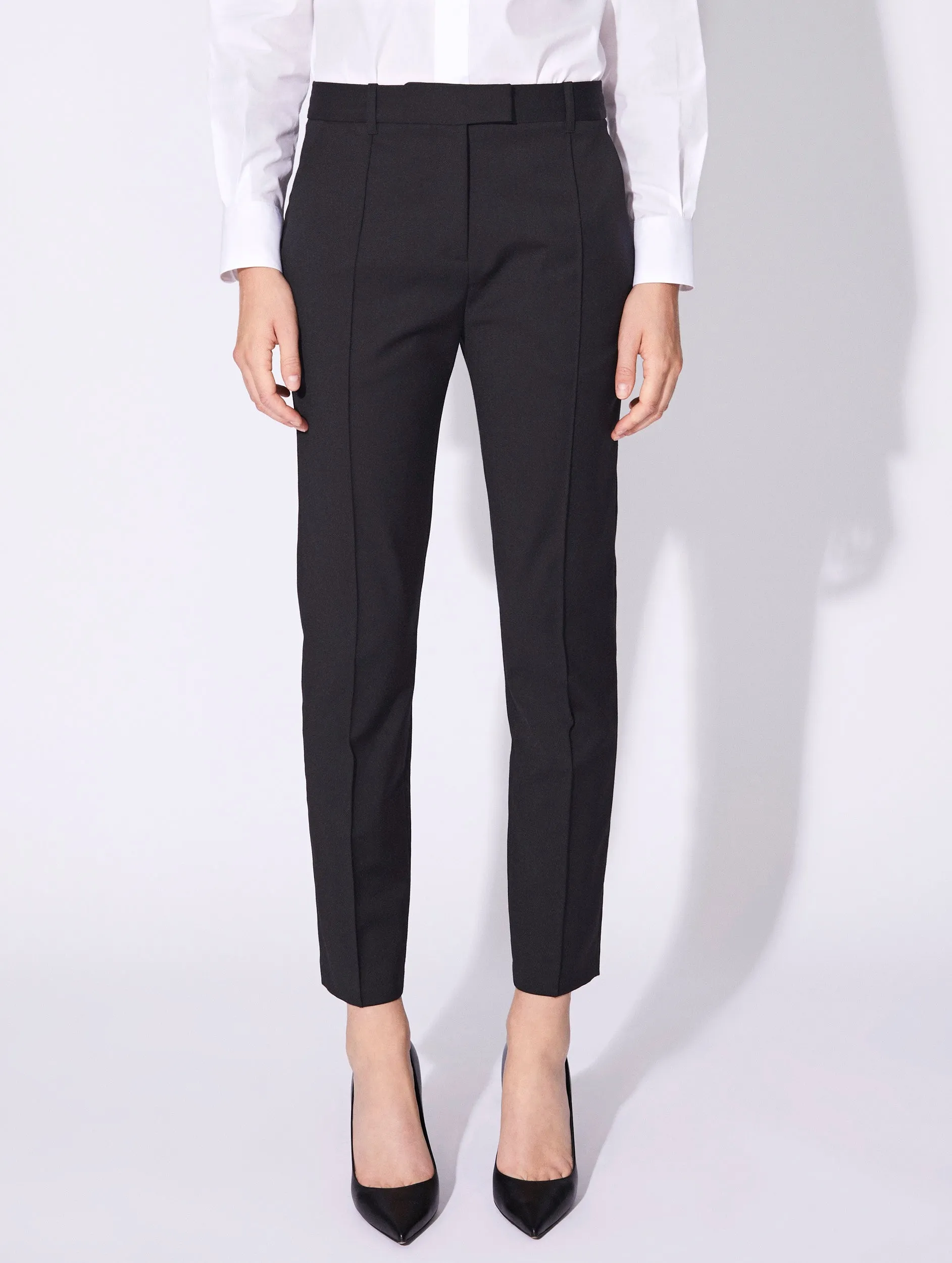 Black stretch wool Roxy suit trousers