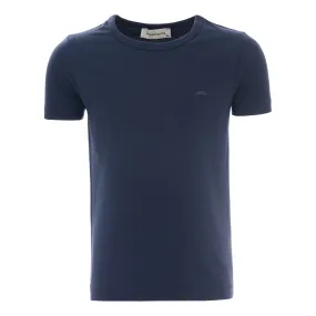 Blue Solid Cotton T-Shirt