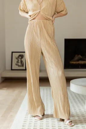 Clara Ribbed Pants in Champagne - FINAL SALE