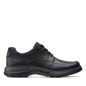 Clarks Un Brawley Lace Black Leather - Wide Width