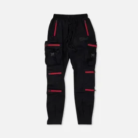 Combat Nylon Joggers Red Zippers