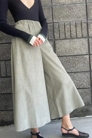 Corduroy Gaucho Pants in Silver