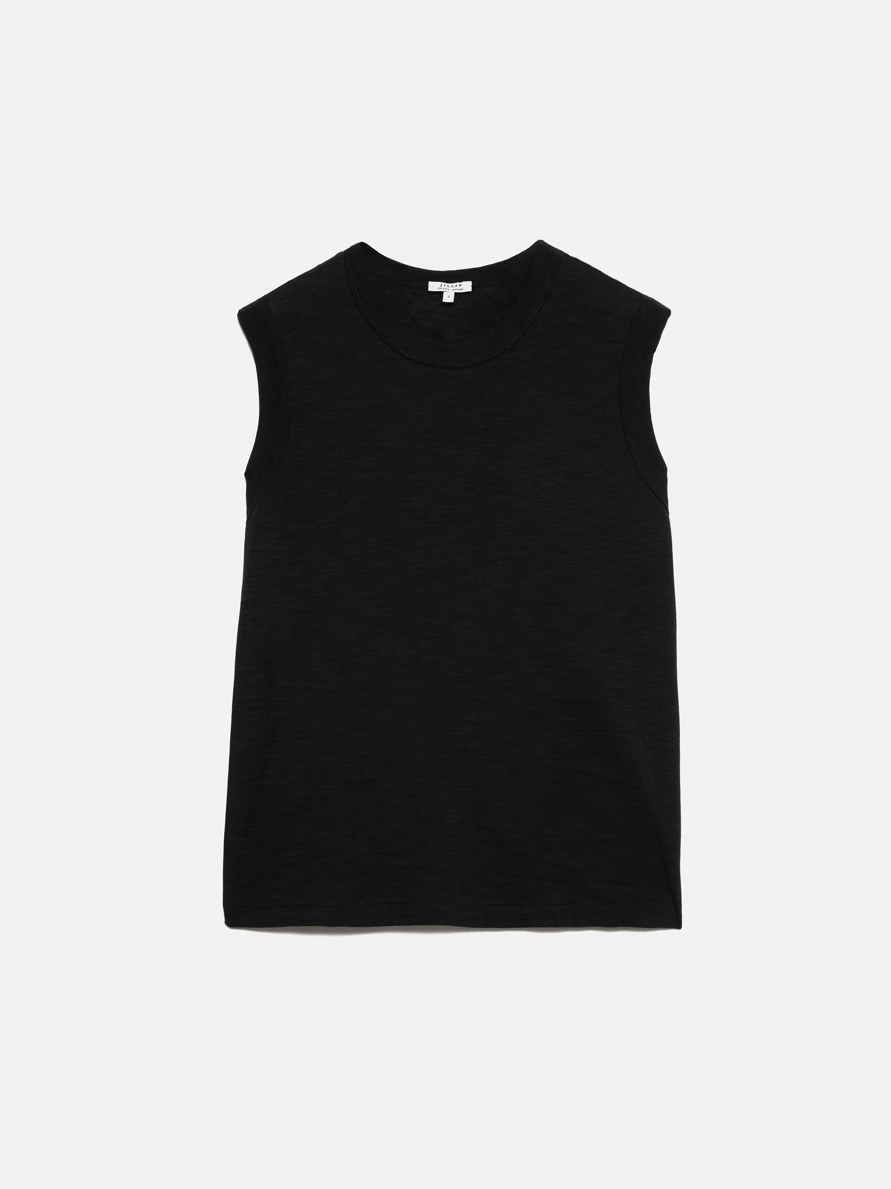 Cotton Slub Tank Top | Black