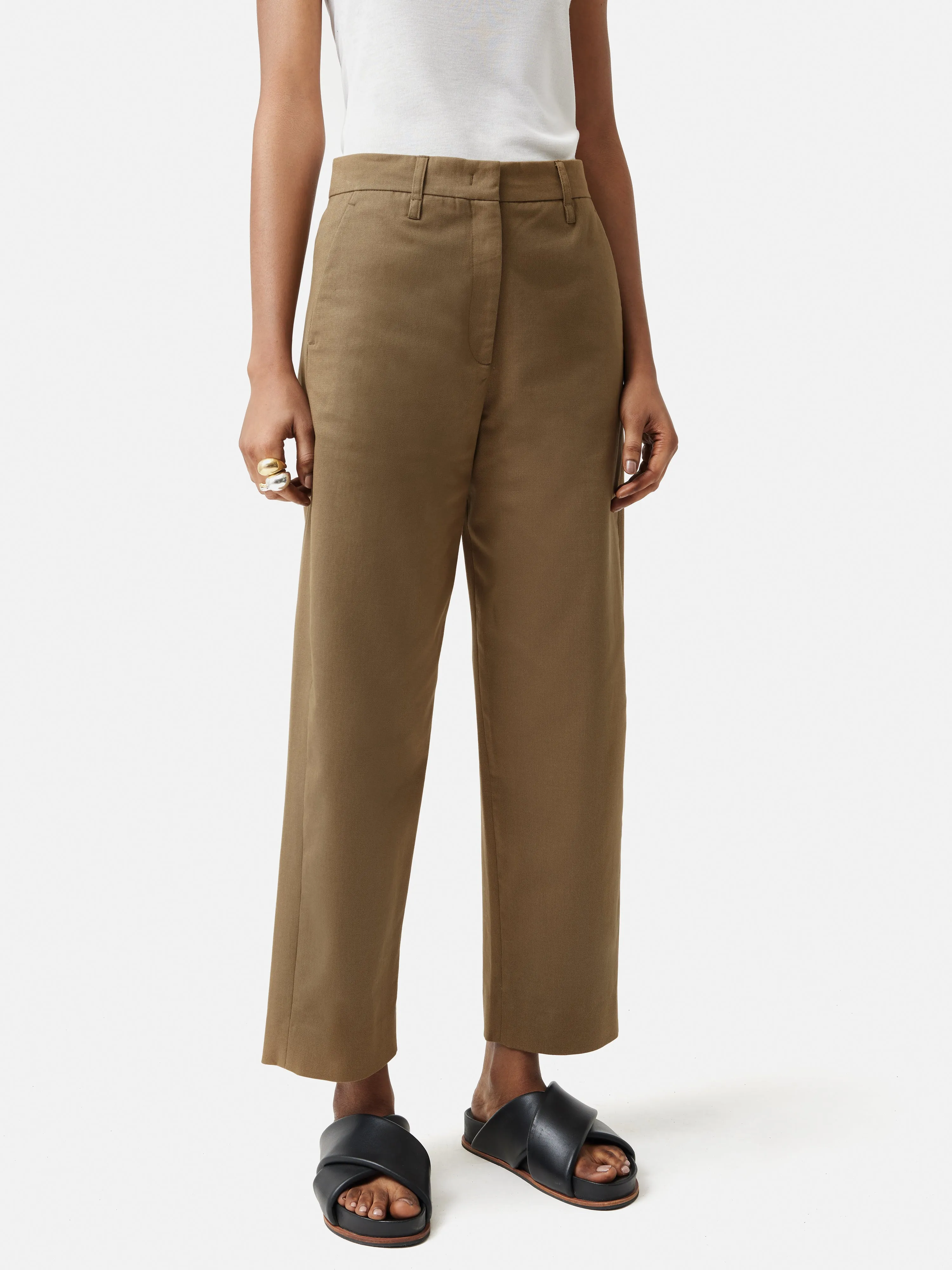 Cotton Twill Nevis Trouser | Brown