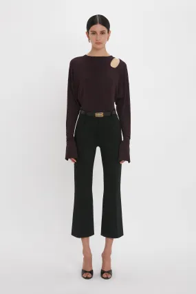 Cropped Kick Trouser In Black