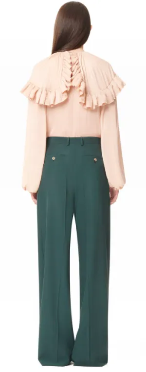 Dark Green Silk Trousers