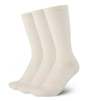 Everyday Merino Crew Socks Off White 3-Pack