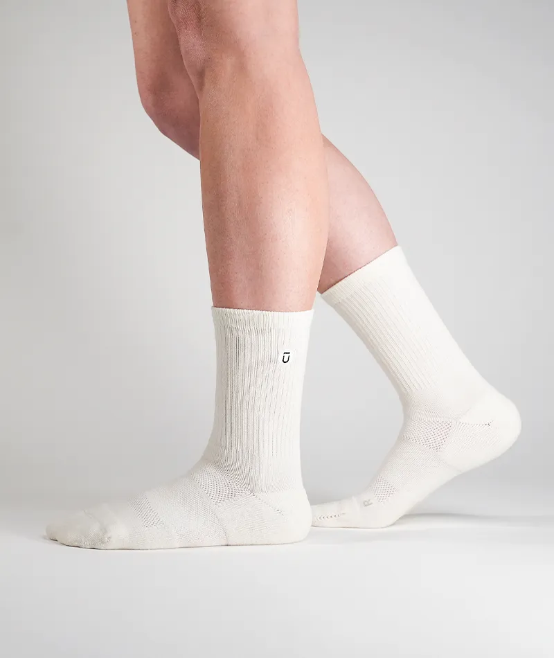 Everyday Merino Crew Socks Off White 3-Pack