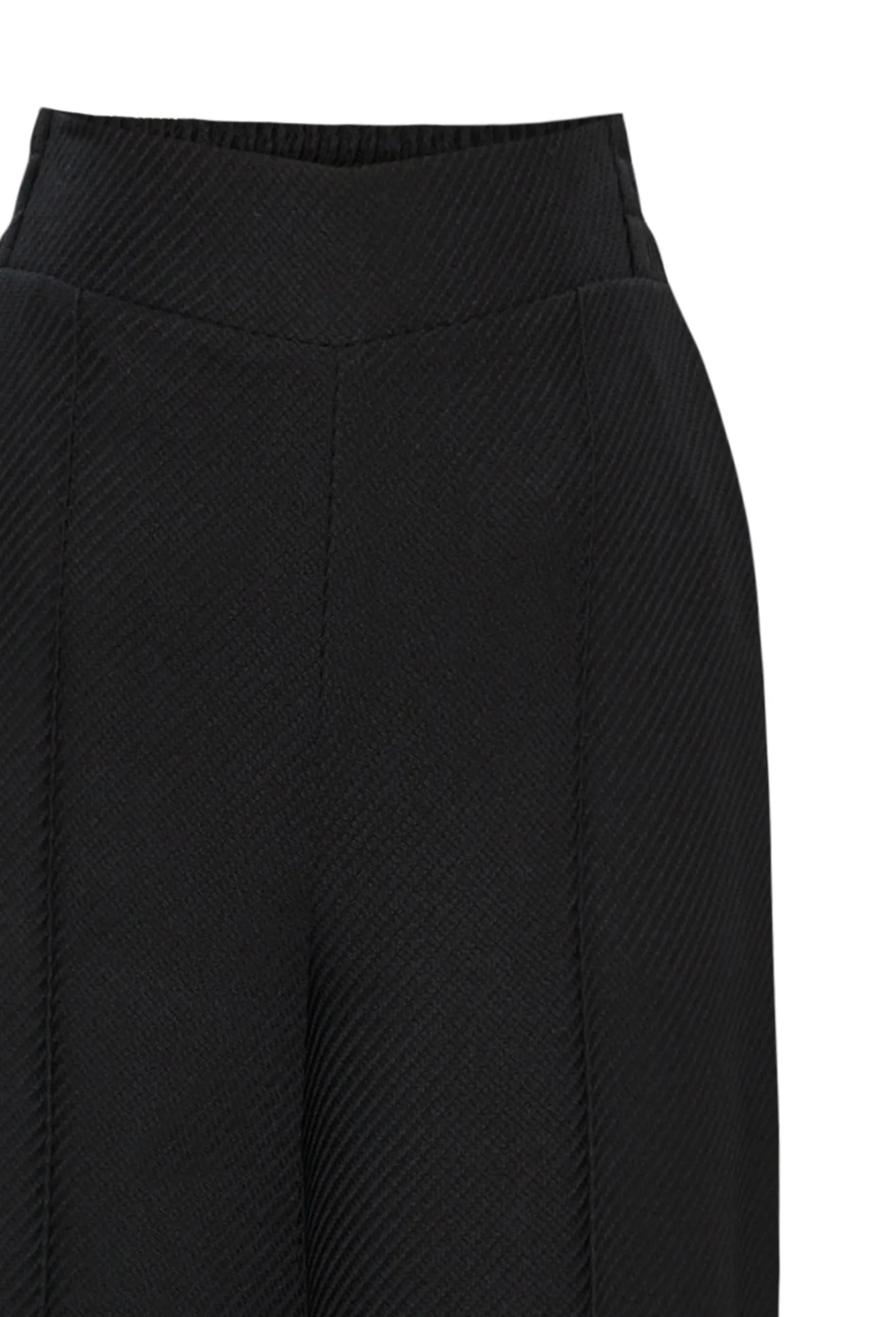 Exquise Abigail Black High Waisted Textured Trousers