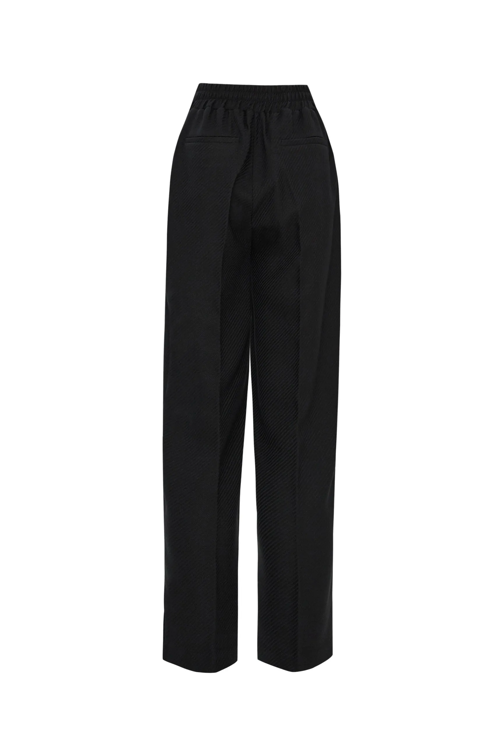 Exquise Abigail Black High Waisted Textured Trousers