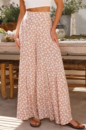 Flare Floral Boho High Waist Pants