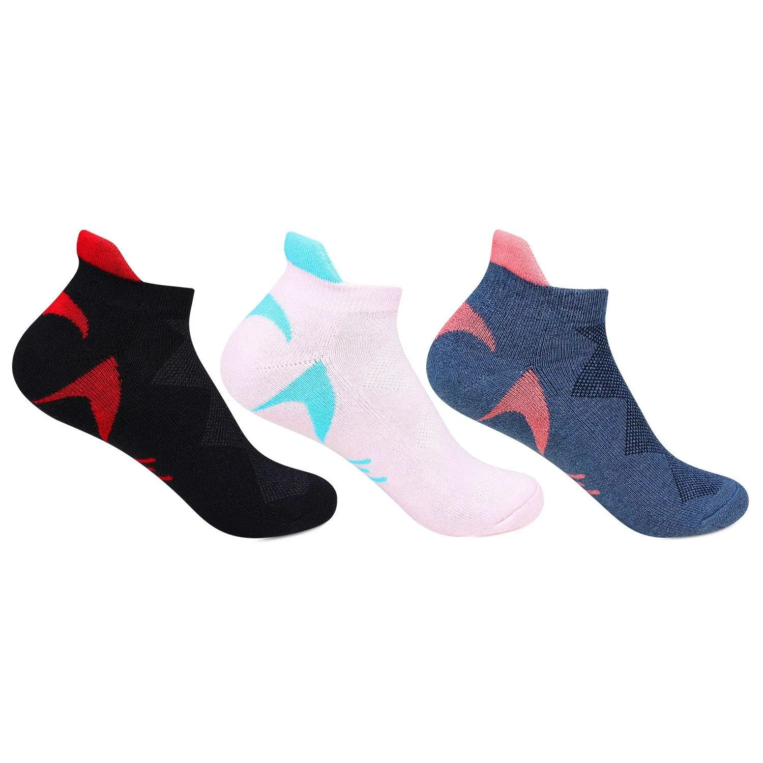 Hush Puppies Women's Multicolored Cushioned Ankle Socks - Pack of 3