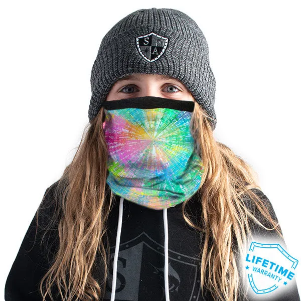 Kids Fleece Face Shield® | Rainbow Spiral