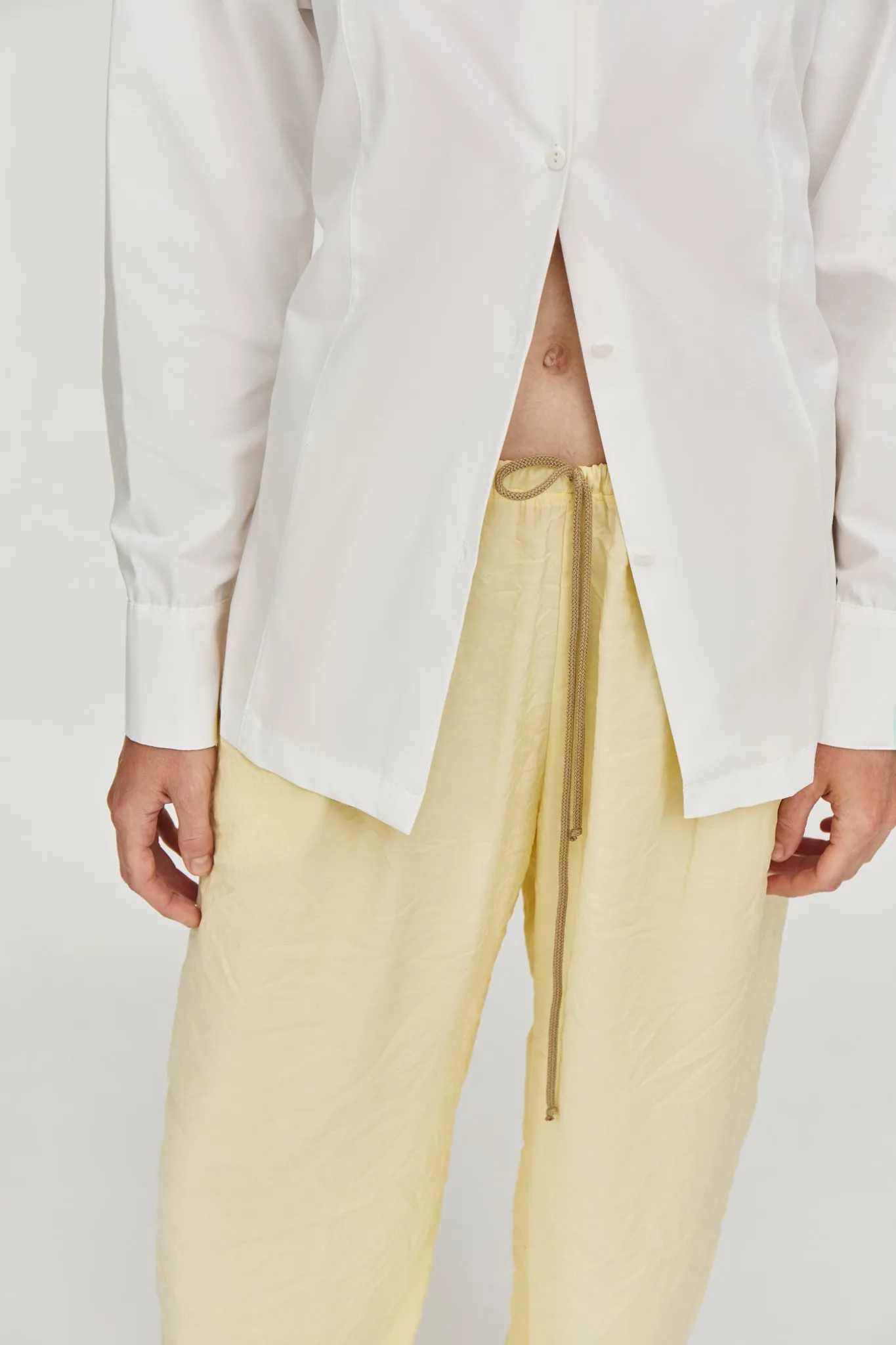 Low waist trousers - Yellow