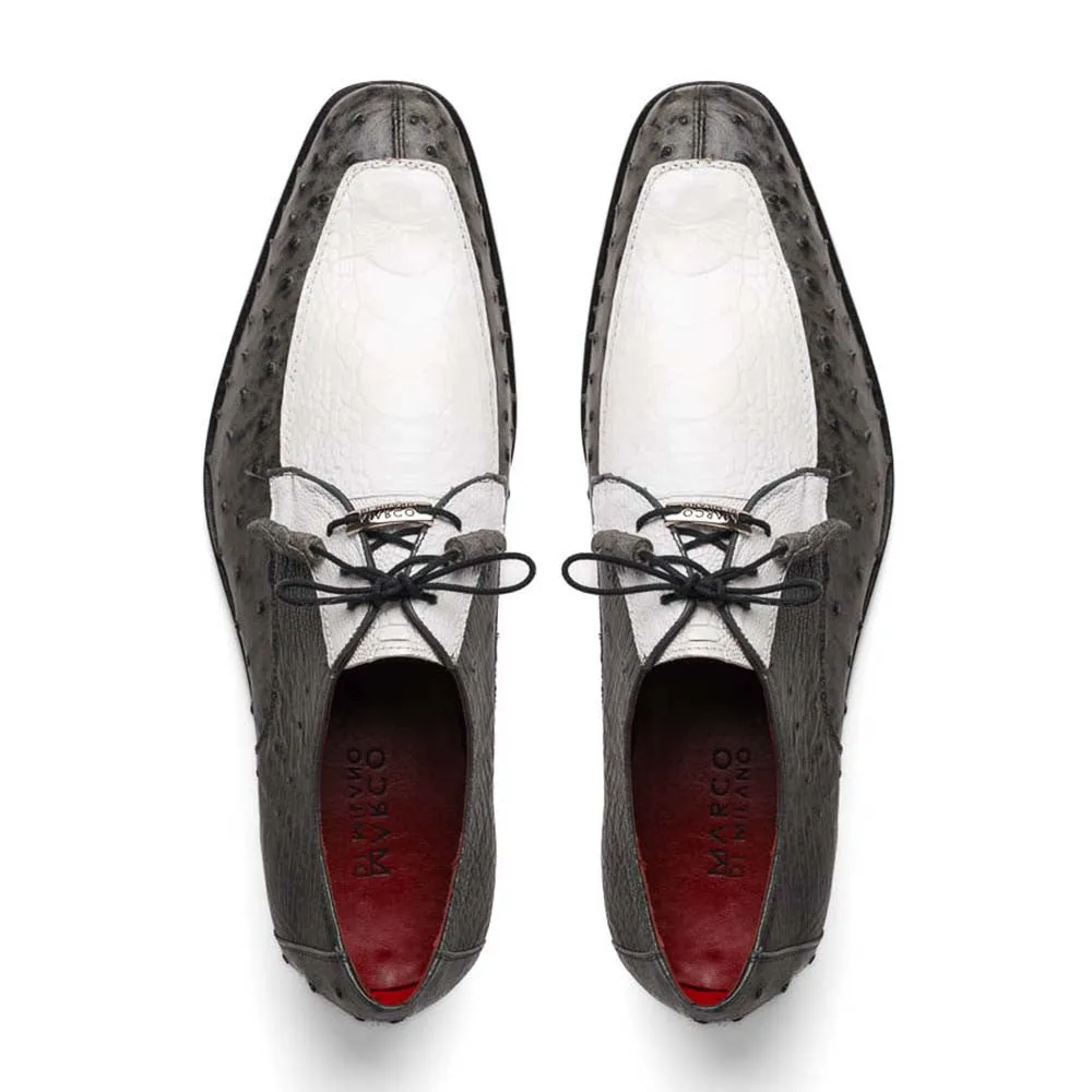 Marco Di Milano Andretti Dress White / Grey Ostrich Leg Shoes