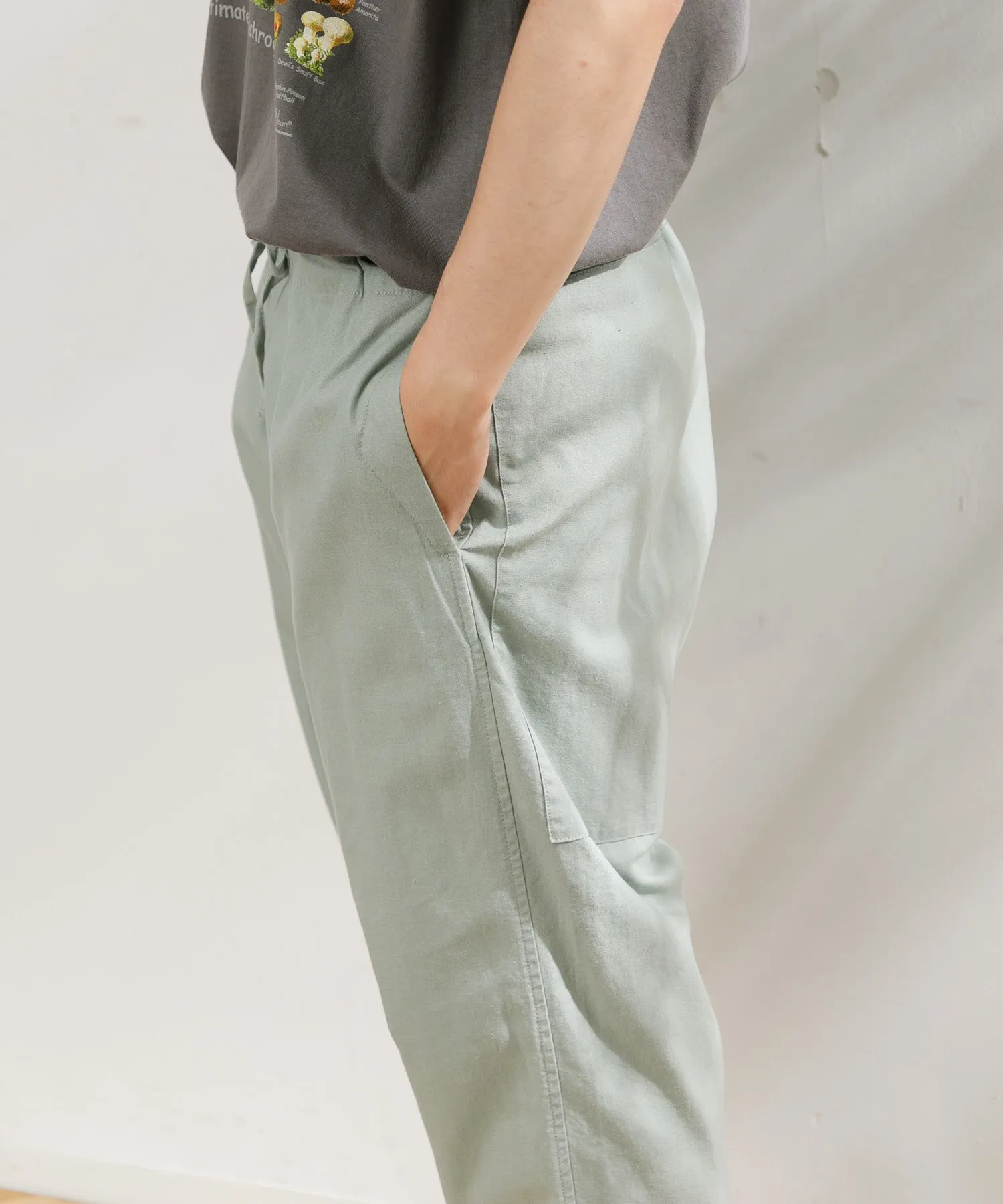 【MEN】ARMY TWILL COTTON LINEN SLAB SLEEPING PANTS