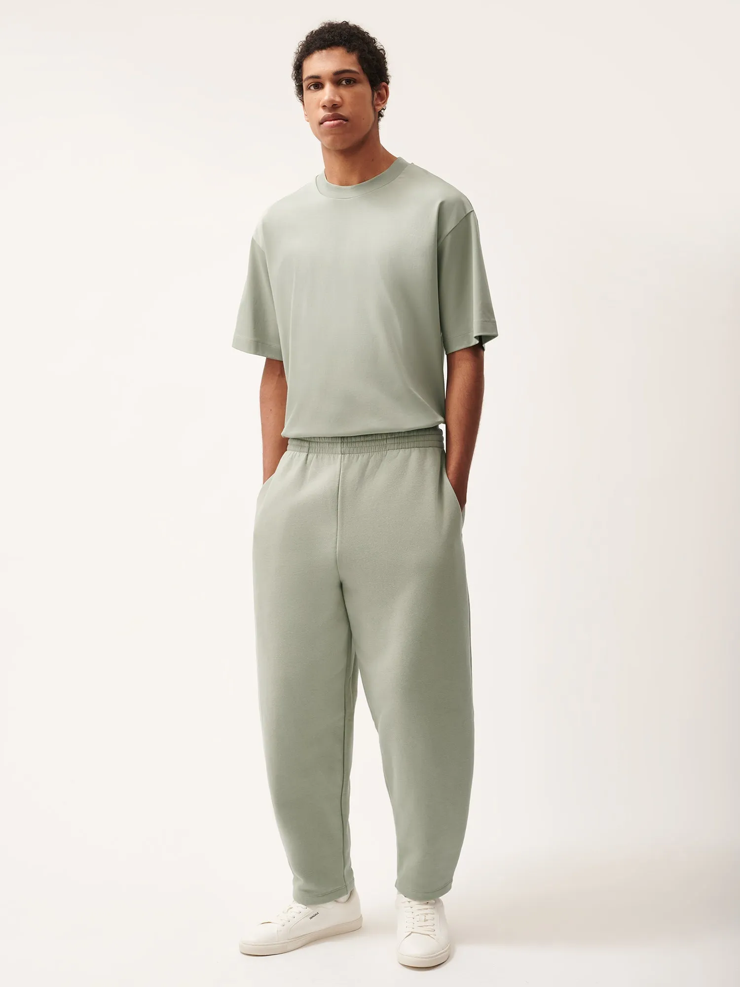 Mens DNA Barrel-Leg Track Pants—moss green