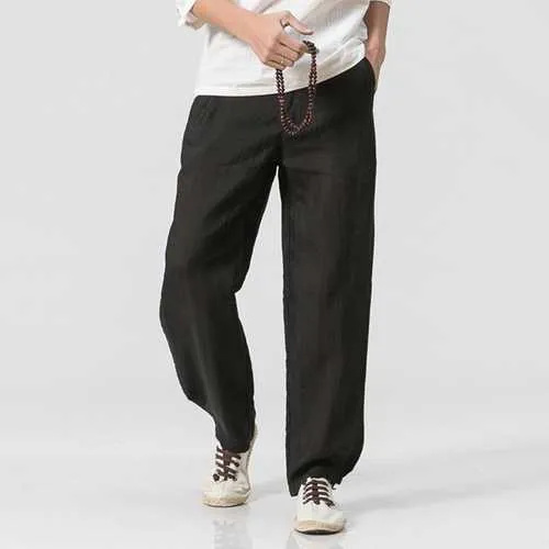 Men's Loose Cotton Linen Casual Pants