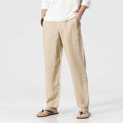 Men's Loose Cotton Linen Casual Pants