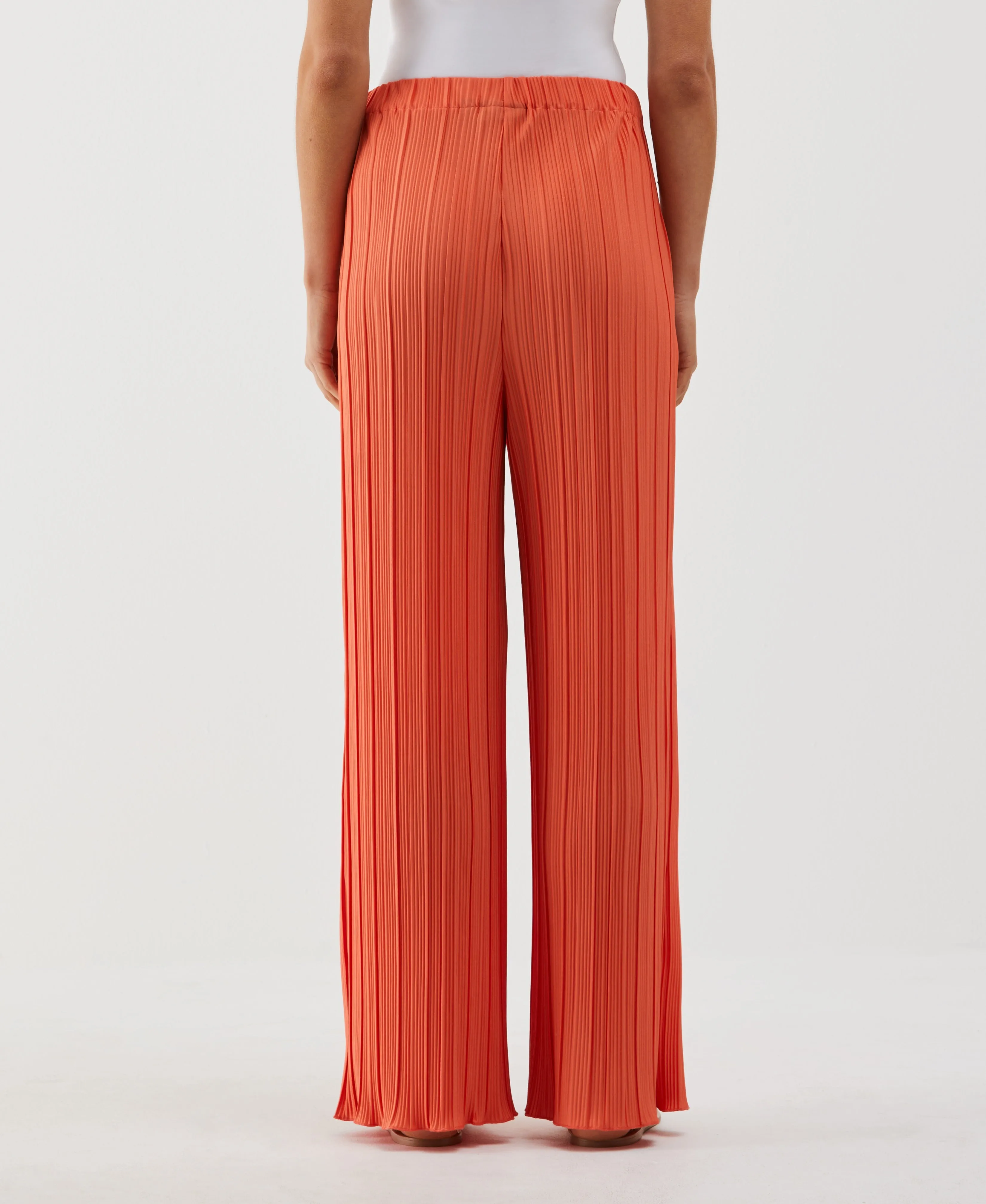 Plisse Wide Leg Ankle Pant