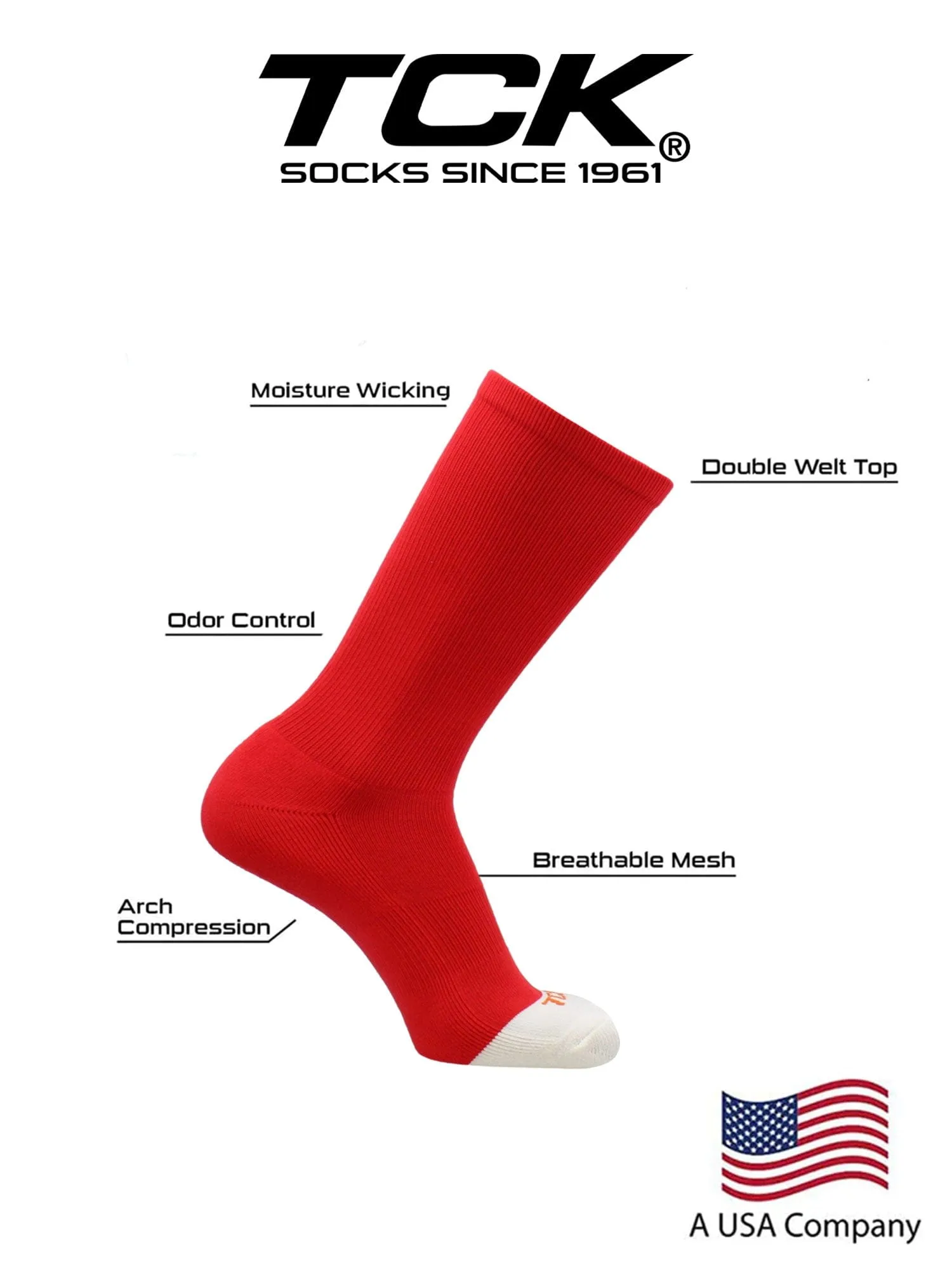 Prosport Crew Socks - Team Colored Crew Socks For All Sports