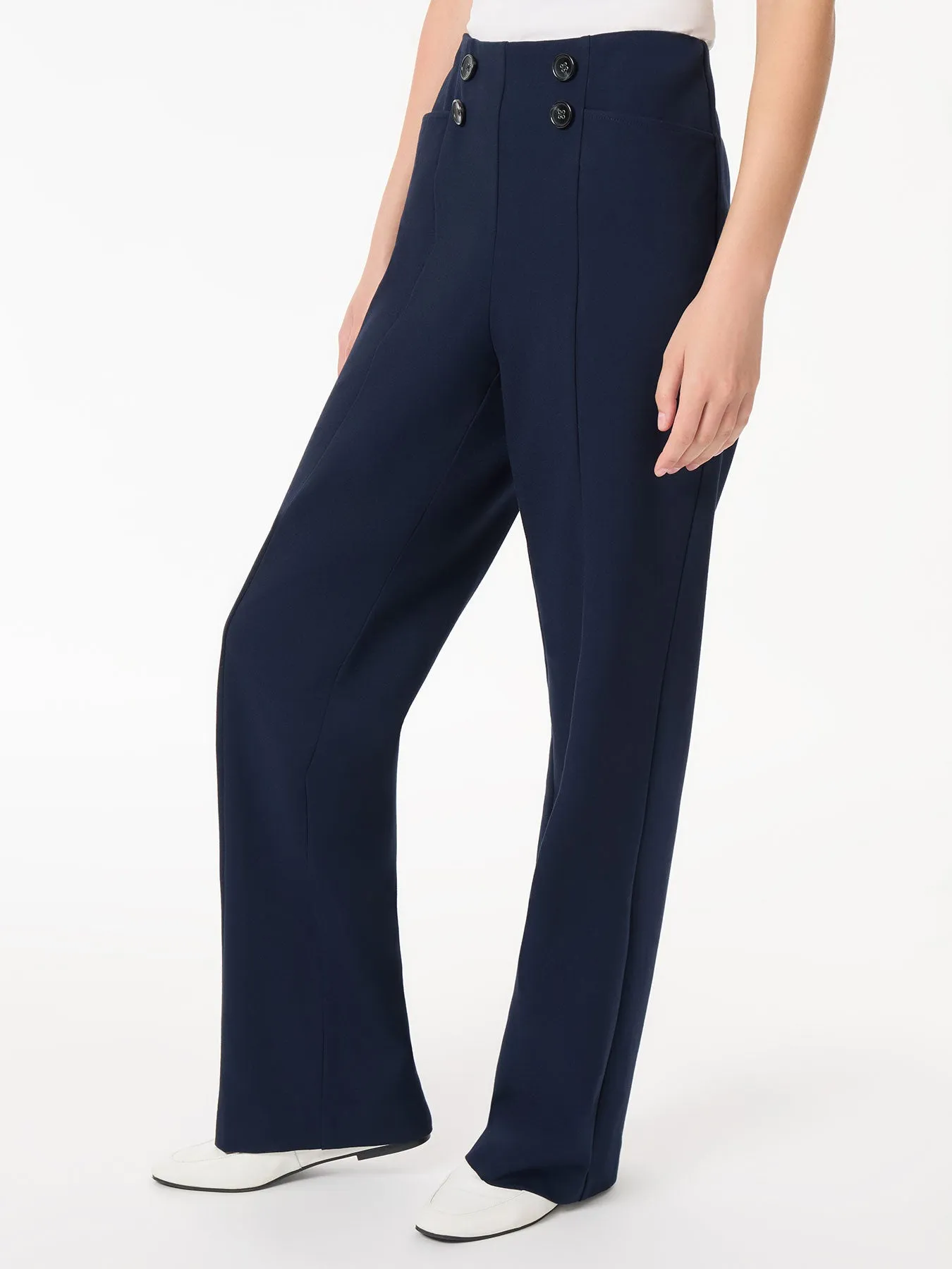 Pull-On High-Rise Wide Leg Pant