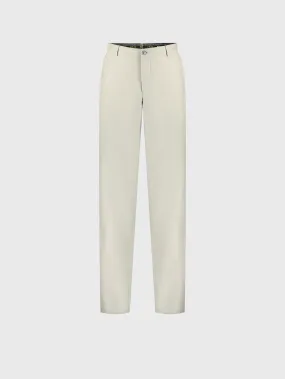 Silk and Wool Trousers with Leather Details