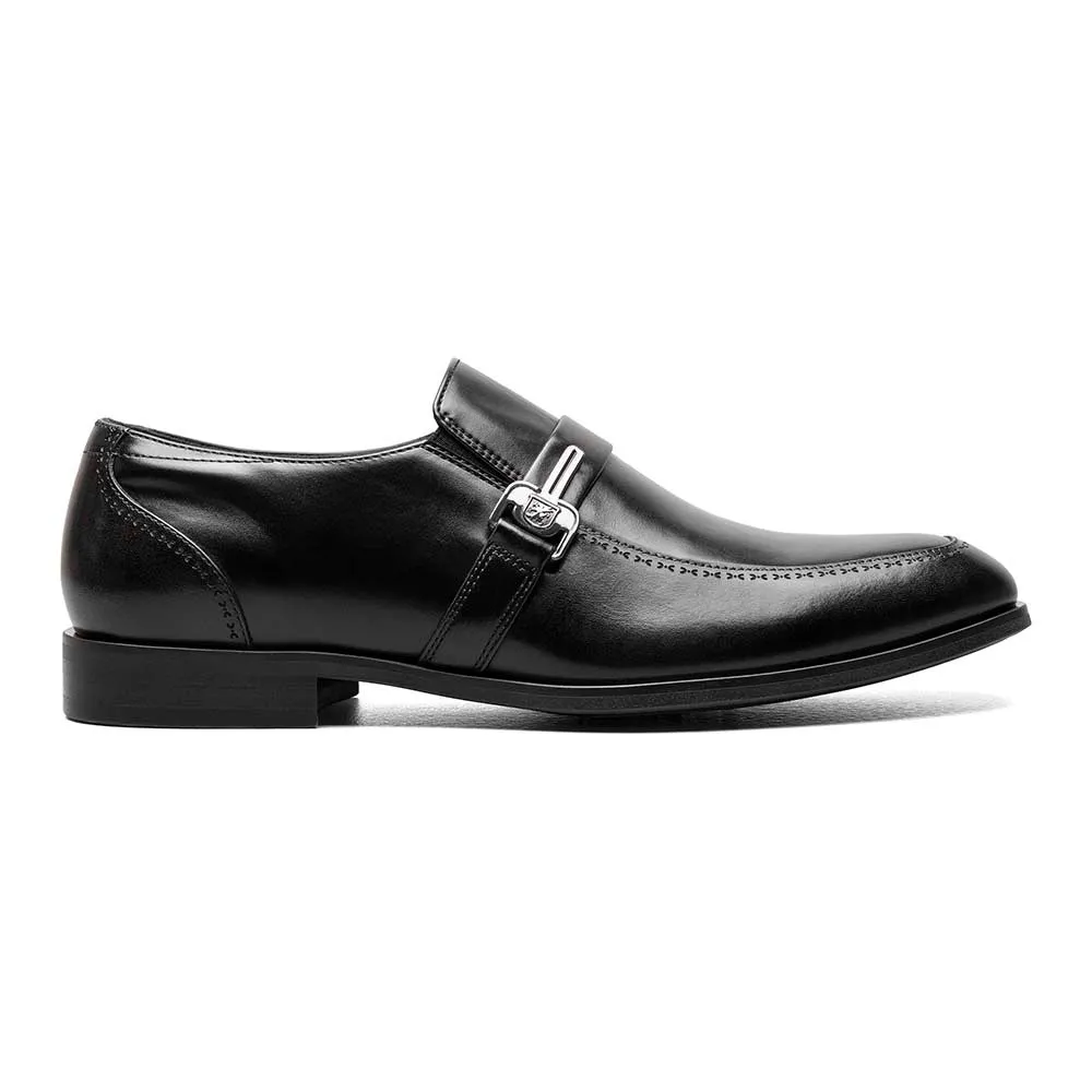 Stacy Adams Black BUCKLEY Moc Toe Ornament Slip On Shoes