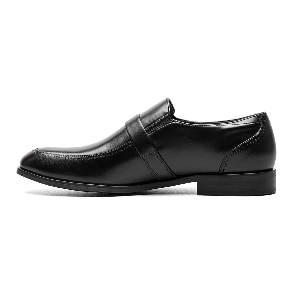 Stacy Adams Black BUCKLEY Moc Toe Ornament Slip On Shoes