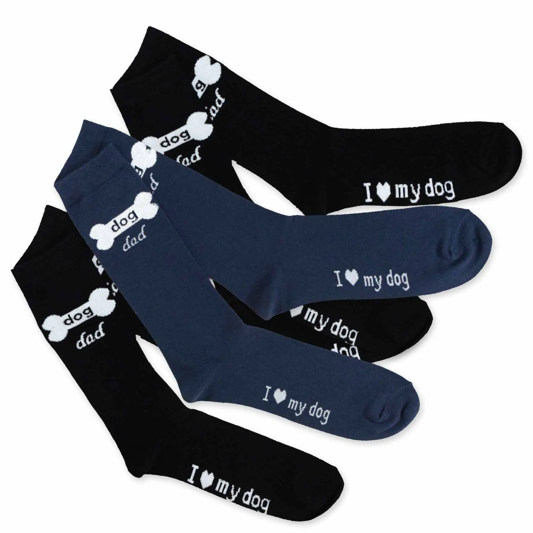 TeeHee Socks Men's Novelty Cotton Crew Dog Dad 3-Pack (50545)