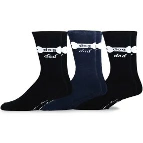 TeeHee Socks Men's Novelty Cotton Crew Dog Dad 3-Pack (50545)