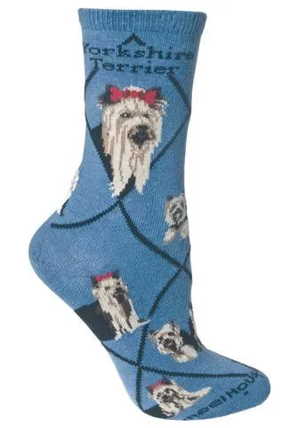 Wheel House Designs Yorkshire Terrier on Blue Sock