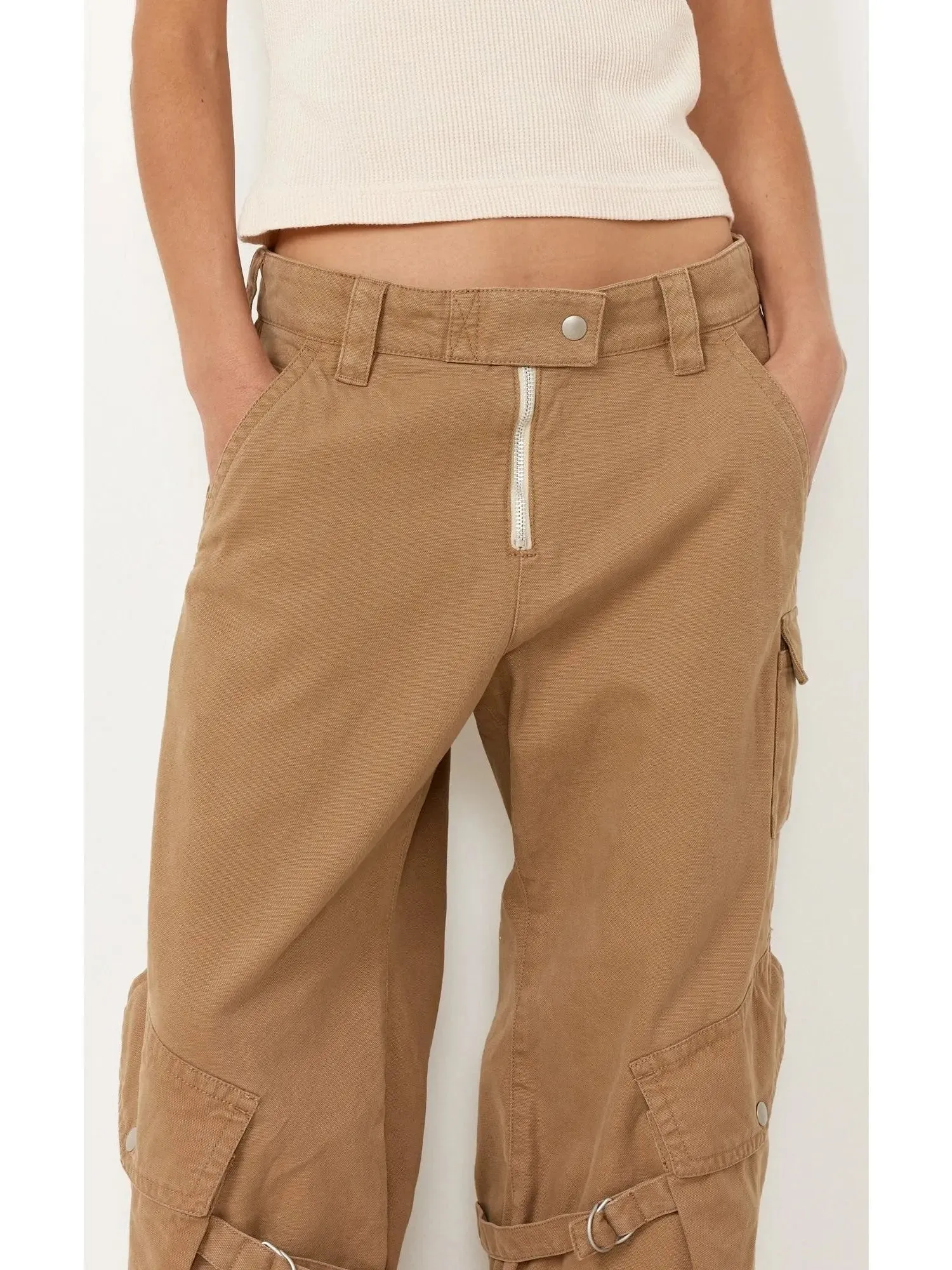 Women’s Belted Natural Cotton Cargo Pants