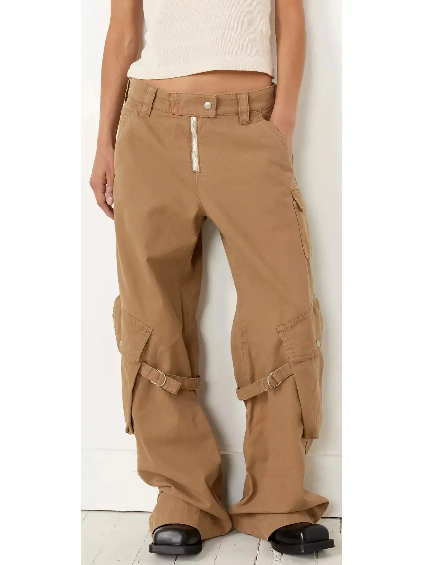 Women’s Belted Natural Cotton Cargo Pants